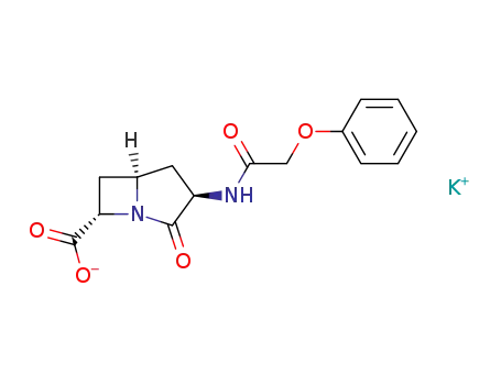 potassium 3-endo-phenoxyacetamido-2-oxo-1-azabicyclo<3.2.0>heptane-7-exo-carboxylate