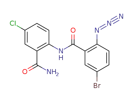 Molecular Structure of 112253-75-5 (Benzamide, N-[2-(aminocarbonyl)-4-chlorophenyl]-2-azido-5-bromo-)