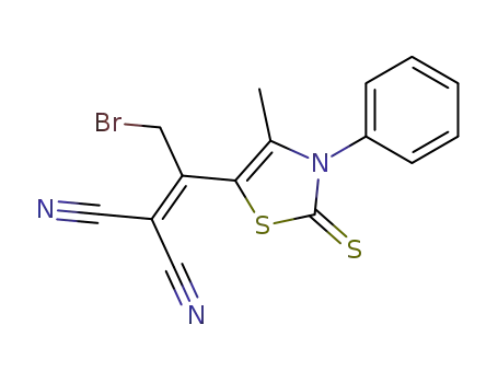5-(1-bromomethyl-2,2-dicyanovinyl)-4-methyl-3-phenylthiazole-2-(3H)-thione
