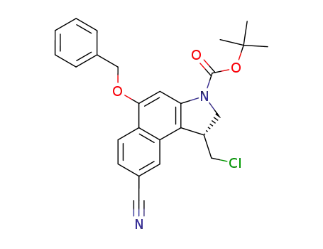 (+)-(1R)-5-benzyloxy-3-tert-butoxycarbonyl-1-chloromethyl-8-cyano-1,2-dihydro-3H-benz[e]indole