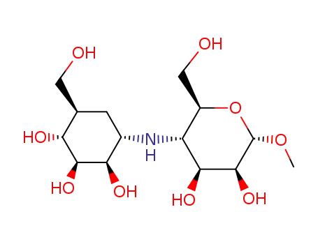 Methyl 4-deoxy-4-<(1S)-(1,4/2,3,5)-2,3,4-trihydroxy-5-(hydroxymethyl)-1-cyclohexylamino>-α-D-mannopyranoside