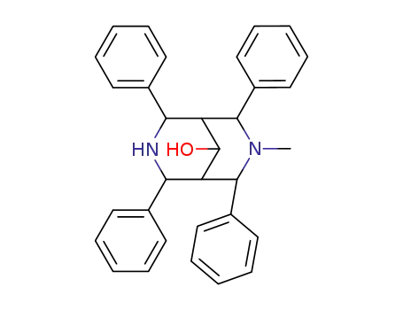 Molecular Structure of 108050-46-0 (2,4,6,8-Tetraphenyl-7-methyl-3,7-diazabicyclo<3.3.1>nonane-9-ol)