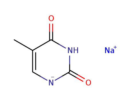 Molecular Structure of 76664-20-5 (2,4(1H,3H)-Pyrimidinedione, 5-methyl-, disodium salt)