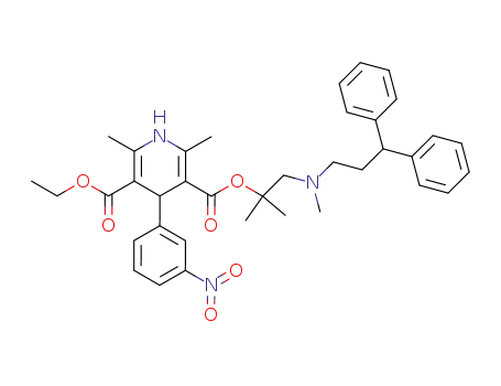 2,6-Dimethyl-4-(3-nitro-phenyl)-1,4-dihydro-pyridine-3,5-dicarboxylic acid 3-{2-[(3,3-diphenyl-propyl)-methyl-amino]-1,1-dimethyl-ethyl} ester 5-ethyl ester