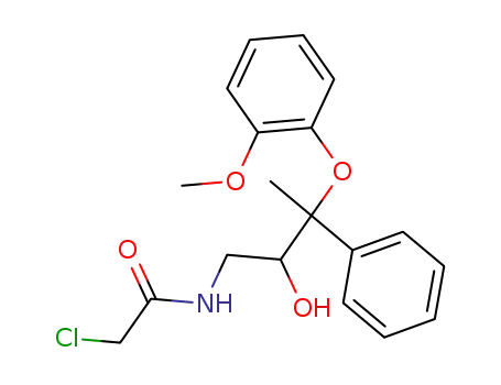 Molecular Structure of 93852-47-2 (Acetamide,
2-chloro-N-[2-hydroxy-3-(2-methoxyphenoxy)-3-phenylbutyl]-)