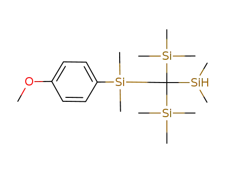 Molecular Structure of 125364-56-9 (1-[(Dimethylsilanyl-bis-trimethylsilanyl-methyl)-dimethyl-silanyl]-4-methoxy-benzene)