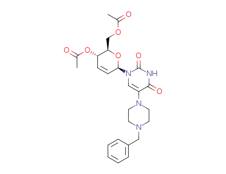 Acetic acid (2R,3S,6R)-2-acetoxymethyl-6-[5-(4-benzyl-piperazin-1-yl)-2,4-dioxo-3,4-dihydro-2H-pyrimidin-1-yl]-3,6-dihydro-2H-pyran-3-yl ester