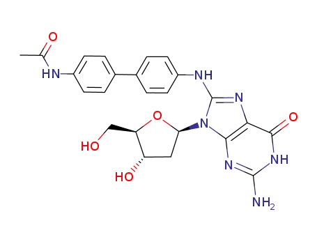 Molecular Structure of 82682-88-0 (Guanosine, 8-((4'-(acetylamino)(1,1'-biphenyl)-4-yl)amino)-2'-deoxy-)
