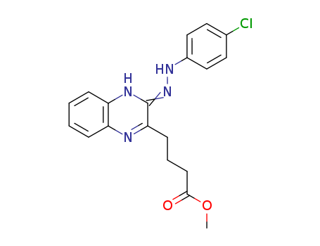 Molecular Structure of 195252-90-5 (2-Quinoxalinebutanoic acid, 3-[2-(4-chlorophenyl)hydrazino]-, methyl
ester)