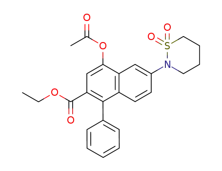 4-acetoxy-2-ethoxycarbonyl-1-phenyl-6-(tetrahydro-1,2-thiazin-1,1-dioxide-2-yl)-naphthalene