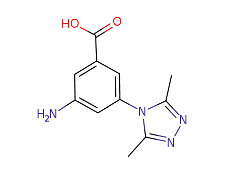 Molecular Structure of 1208535-53-8 (3-amino-5-(3,5-dimethyl-4H-1,2,4-triazol-4-yl)benzoic acid)