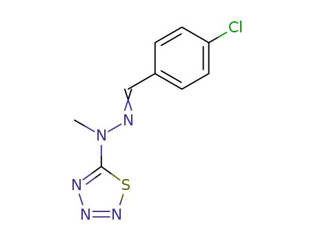 Molecular Structure of 113864-17-8 (Benzaldehyde, 4-chloro-, methyl-1,2,3,4-thiatriazol-5-ylhydrazone)