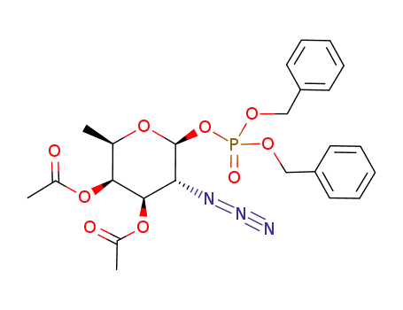 Molecular Structure of 405218-92-0 ((2-azido-3,4-di-O-acetyl-2-deoxy-β-D-fucopyranosyl) dibenzyl phosphate)