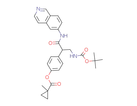 4-(3-(tert-butoxycarbonylamino)-1-(isoquinolin-6-ylamino)-1-oxopropan-2-yl)phenyl 1-methylcyclopropanecarboxylate
