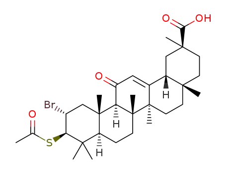 3β-acetylthio-2α-bromo-11-oxo-18β-olean-12-en-29-oic acid