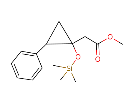 Molecular Structure of 113747-89-0 (Cyclopropaneacetic acid, 2-phenyl-1-[(trimethylsilyl)oxy]-, methyl ester,
cis-)