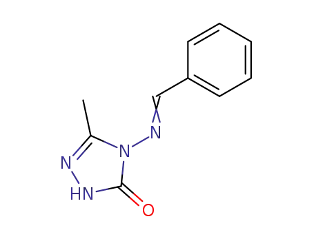 Molecular Structure of 4115-38-2 (3H-1,2,4-Triazol-3-one,
2,4-dihydro-5-methyl-4-[(phenylmethylene)amino]-)