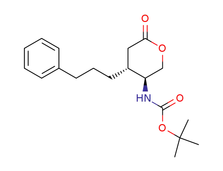 (5S)-N-(tert-butoxycarbonyl)-(4R)-(3'-phenylpropyl)-tetrahydropyran-2-one