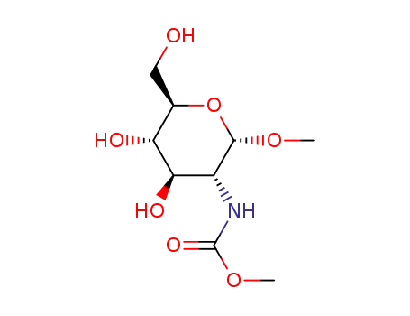 Molecular Structure of 34299-66-6 (methyl 2-desoxy-2-(methoxycarbonylamino)-α-D-glucopyranoside)