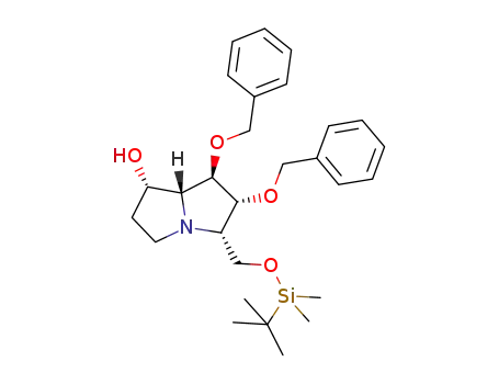 (1S,5S,6R,7R,7aR)-6,7-bis(benzyloxy)-5-((tert-butyldimethylsilyloxy)methyl)hexahydro-1H-pyrrolizin-1-ol