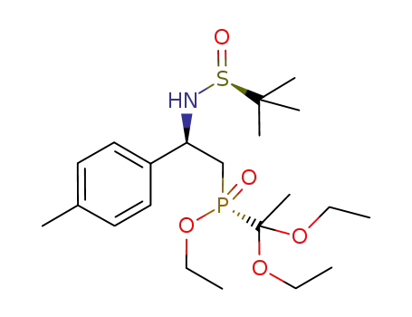 ethyl 1',1'-diethoxyethyl-(S(S),R(C),S(P))-(+)-2-(tert-butylsulfinylamino)-2-(para-methylphenyl)ethylphosphinate