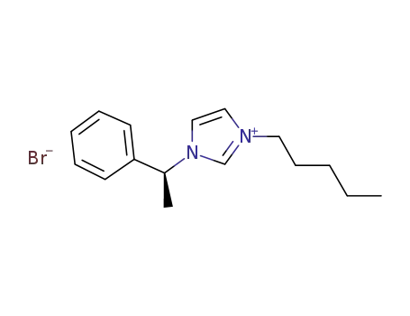 Molecular Structure of 1253119-36-6 (3-pentyl-1-((1S)-1-phenylethyl)-1H-imidazol-3-ium bromide)