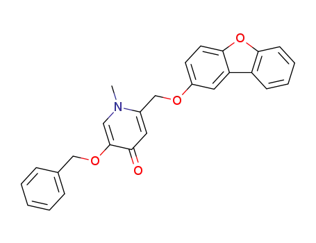 Molecular Structure of 586345-81-5 (4(1H)-Pyridinone,
2-[(2-dibenzofuranyloxy)methyl]-1-methyl-5-(phenylmethoxy)-)