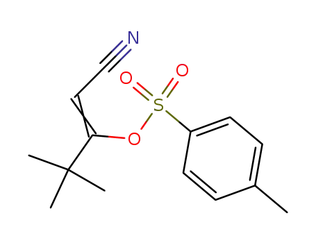 Molecular Structure of 890926-74-6 (1-cyano-3,3-dimethylbut-1-en-2-yl 4-methylbenzenesulfonate)