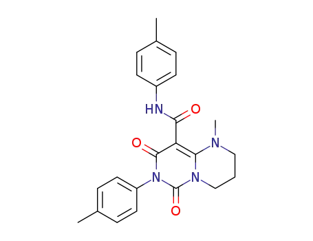 Molecular Structure of 1227407-96-6 (1-methyl-6,8-dioxo-N,7-di-p-tolyl-2,3,4,6,7,8-hexahydro-1H-pyrimido[1,6-a]pyrimidine-9-carboxamide)