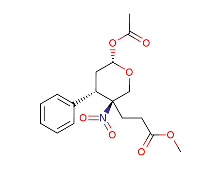 methyl 3-((3R,4S,6S)-6-acetoxy-3-nitro-4-phenyltetrahydro-2H-pyran-3-yl)propanoate