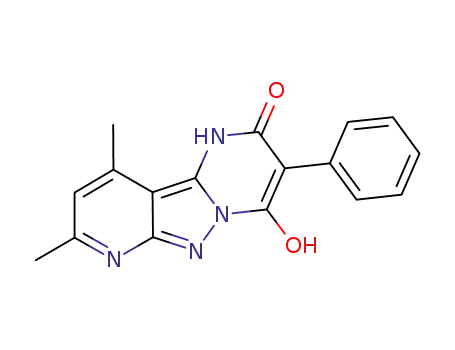 Molecular Structure of 1220996-95-1 (4-hydroxy-8,10-dimethyl-3-phenylpyrido[2',3':3,4]pyrazolo[1,5-a]pyrimidin-2(1H)-one)