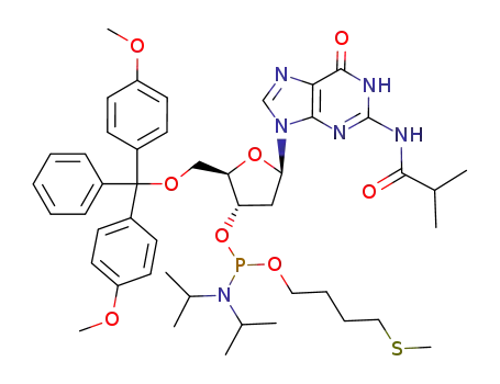 N<sup>2</sup>-benzoyl-5'-O-(4,4'-dimethoxytrityl)-3'-O-[(diisopropylamino)(4-methylthio-1-butyloxy)phosphinyl]-2'-deoxyguanosine