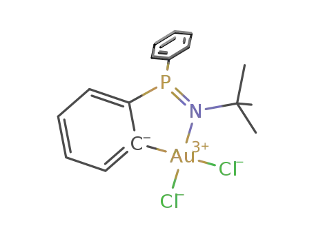 Molecular Structure of 1180491-95-5 ((2-Cl<sub>2</sub>AuC<sub>6</sub>H<sub>4</sub>)Ph<sub>2</sub>P=N(t)Bu)