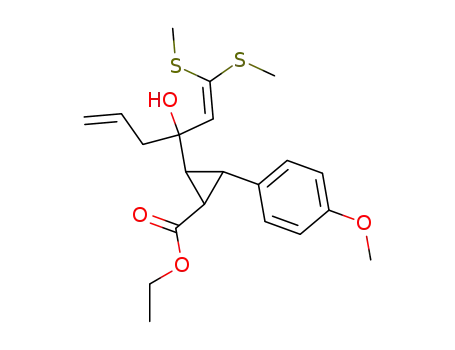 2-[1-(2,2-bis-methylsulfanyl-vinyl)-1-hydroxy-but-3-enyl]-3-(4-methoxy-phenyl)-cyclopropanecarboxylic acid ethyl ester
