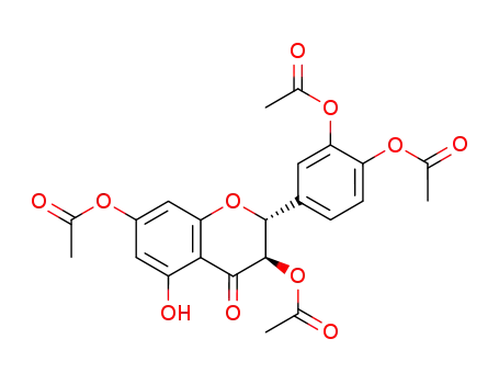 Molecular Structure of 78834-98-7 (4H-1-Benzopyran-4-one,
3,7-bis(acetyloxy)-2-[3,4-bis(acetyloxy)phenyl]-2,3-dihydro-5-hydroxy-,
(2R,3R)-)