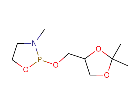 Molecular Structure of 19446-79-8 (1,3,2-Oxazaphospholidine,
2-[(2,2-dimethyl-1,3-dioxolan-4-yl)methoxy]-3-methyl-)