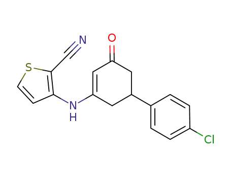 3-(5-(4-chlorophenyl)-3-oxocyclohex-1-enylamino)thiophene-2-carbonitrile