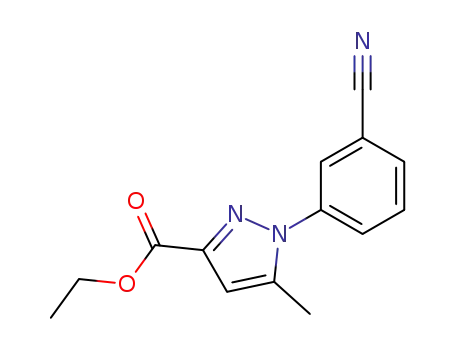 Molecular Structure of 544694-75-9 (1-(3-cyano-phenyl)-5-methyl-1<i>H</i>-pyrazole-3-carboxylic acid ethyl ester)