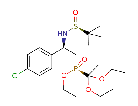 ethyl 1',1'-diethoxyethyl-(S(S),R(C),R(P))-(-)-2-(tert-butylsulfinylamino)-2-(para-chlorophenyl)ethylphosphinate