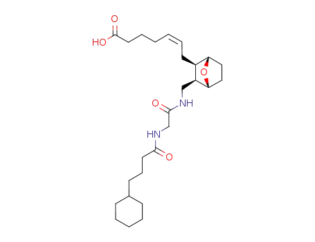 Molecular Structure of 107511-89-7 (5-Heptenoic acid,7-[(1S,2R,3R,4R)-3-[[[[(4-cyclohexyl-1-oxobutyl)amino]acetyl]amino]methyl]-7-oxabicyclo[2.2.1]hept-2-yl]-,(5Z)- (9CI))
