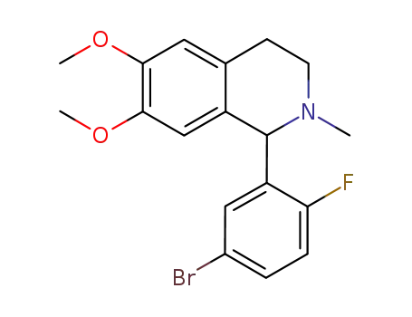 Molecular Structure of 1256242-48-4 (1-(5-bromo-2-fluorophenyl)-6,7-dimethoxy-2-methyl-1,2,3,4-tetrahydroisoquinoline)