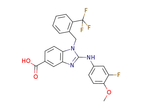 2-[(3-fluoro-4-methoxyphenyl)amino]-1-{[2-(trifluoromethyl)phenyl]methyl}-1H-1,3-benzodiazole-5-carboxylic acid
