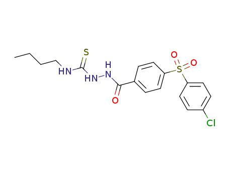 Molecular Structure of 420799-34-4 (Benzoic acid, 4-[(4-chlorophenyl)sulfonyl]-,
2-[(butylamino)thioxomethyl]hydrazide)