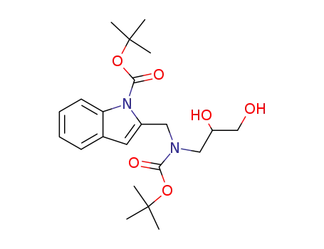 Molecular Structure of 585571-81-9 (1H-Indole-1-carboxylic acid,
2-[[(2,3-dihydroxypropyl)[(1,1-dimethylethoxy)carbonyl]amino]methyl]-,
1,1-dimethylethyl ester)