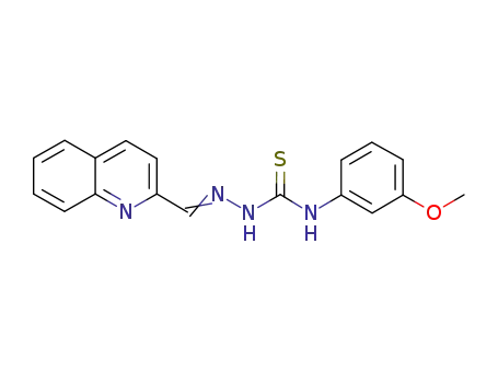 Molecular Structure of 1221255-79-3 (N-(3-methoxyphenyl)-2-(quinolin-2-ylmethylene)hydrazinecarbothioamide)