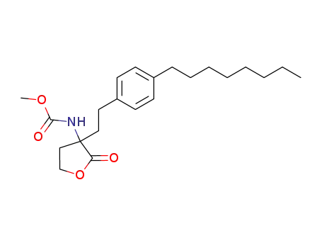 Molecular Structure of 177259-57-3 (2-Methoxycarbonylamino-2-[2-(4-octylphenyl)ethyl]-γ-butyrolactone)