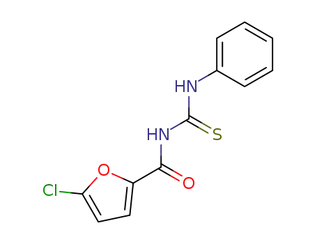 Molecular Structure of 82366-66-3 (2-Furancarboxamide, 5-chloro-N-[(phenylamino)thioxomethyl]-)