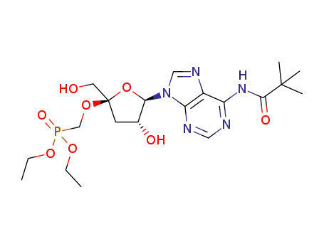 9-[3-deoxy-4-(diethoxyphosphinyl)methoxy-α-L-lyxofuranosyl]-N6-pivaloyladenine