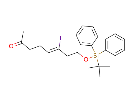 Molecular Structure of 359014-30-5 (8-(<i>tert</i>-butyl-diphenyl-silanyloxy)-6-iodo-oct-5-en-2-one)