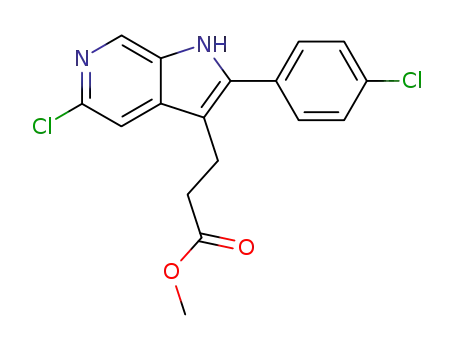 1H-Pyrrolo[2,3-c]pyridine-3-propanoic acid,
5-chloro-2-(4-chlorophenyl)-, methyl ester